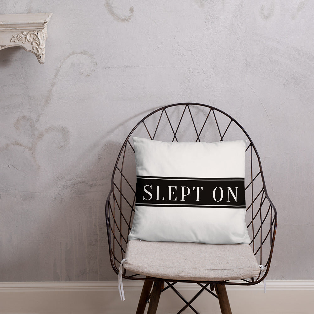 SLEPT ON THROW PILLOW