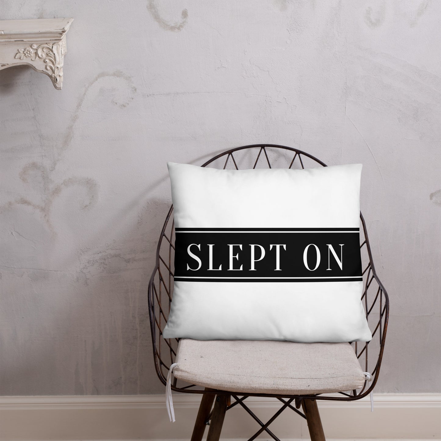 SLEPT ON THROW PILLOW