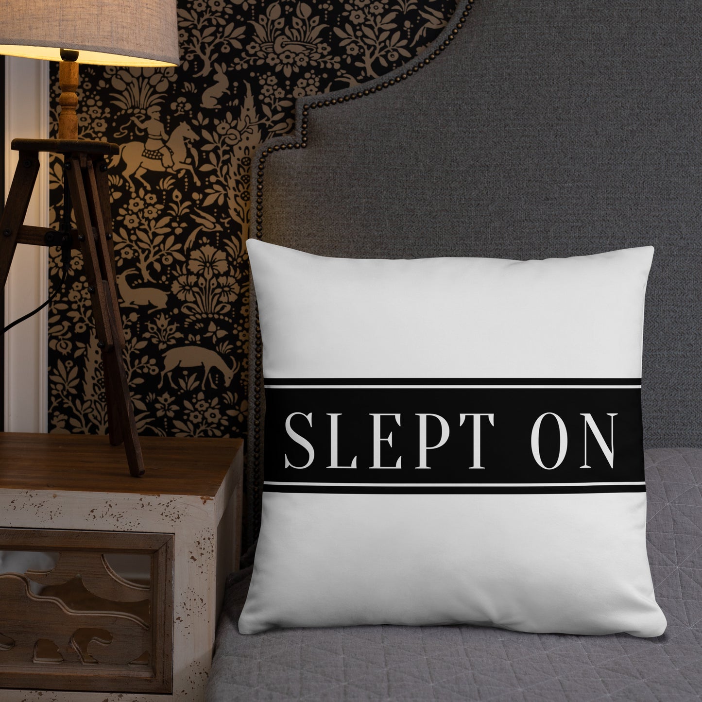 SLEPT ON THROW PILLOW