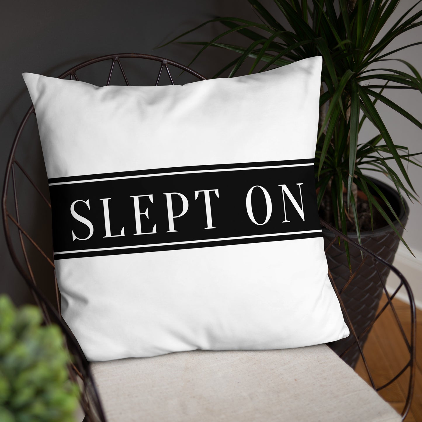 SLEPT ON THROW PILLOW
