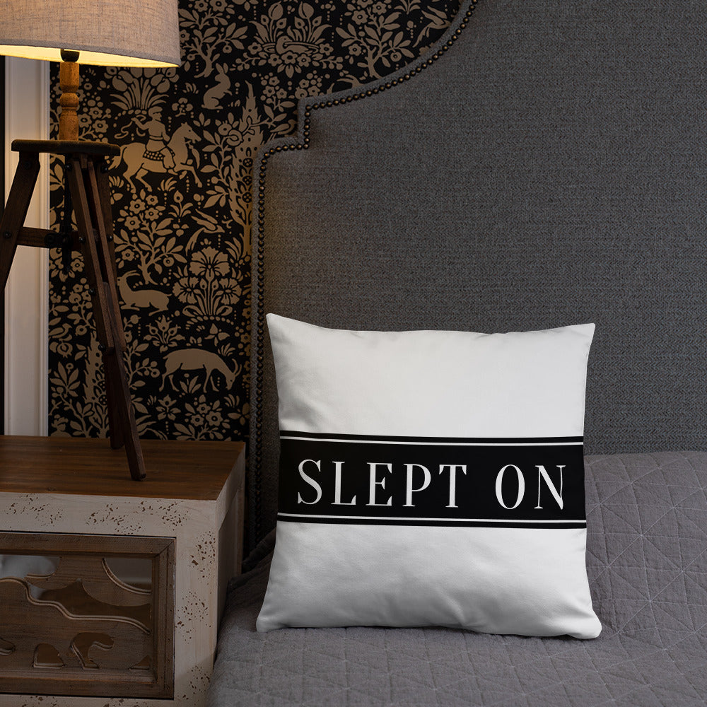 SLEPT ON THROW PILLOW