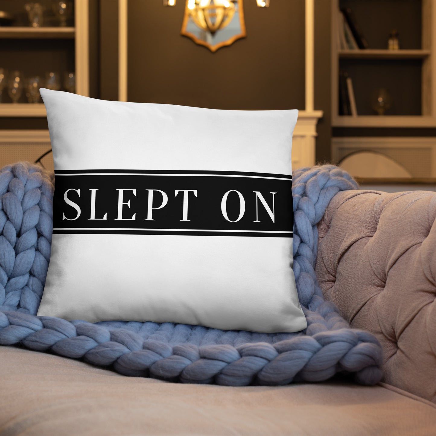 SLEPT ON THROW PILLOW